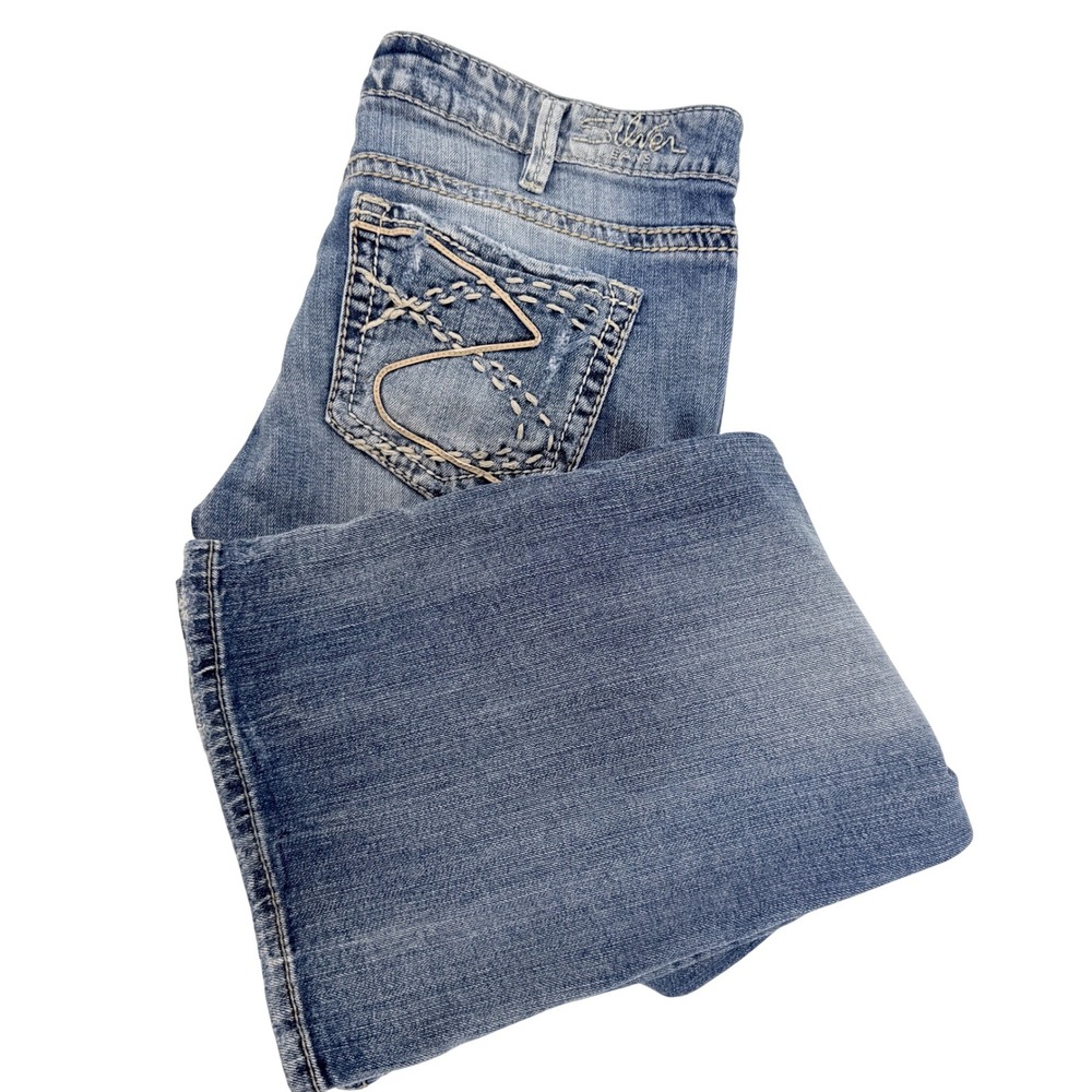Silver Jeans Frances Flare Women 31x31 Blue‎ Excellent Low Rise Distressed